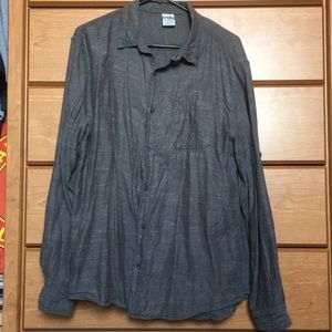Men’s Hang Ten Longsleeve Gray Button Up